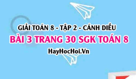 Bài 3 trang 30 Toán 8 Tập 2 Cánh Diều